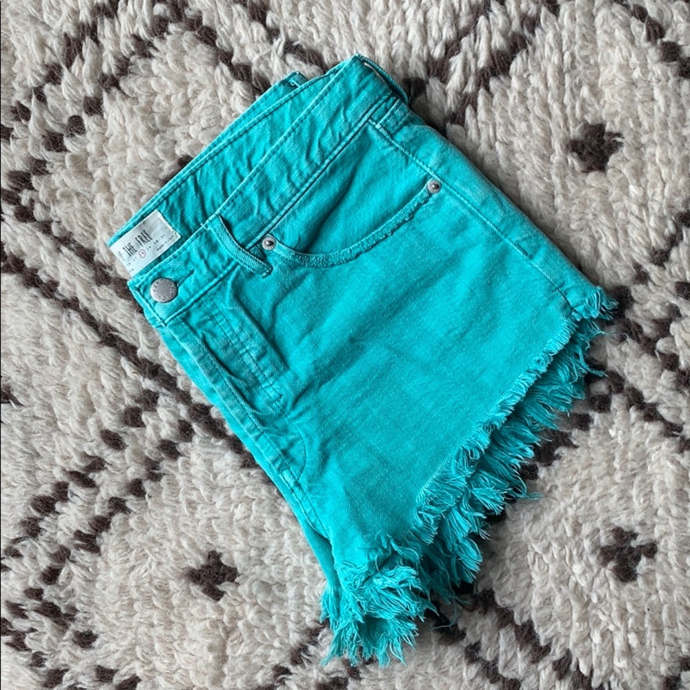 Free People Turquoise Shorts